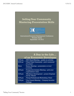 2012 IEDC Annual Conference 9/30/12 "Selling Your Community