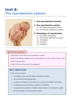 Unit 8: The reproductive system