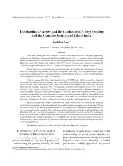 The Dazzling Diversity and the Fundamental Unity: Peopling and the