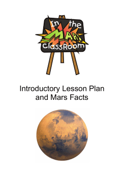 Introductory Lesson Plan and Mars Facts