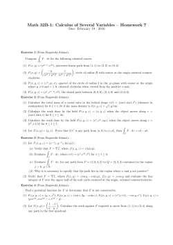 Math 32B-1: Calculus of Several Variables – Homework 7