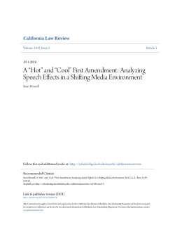 Analyzing Speech Effects in a Shifting Media Environment