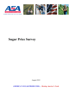 Sugar Price Survey - The American Sugar Alliance