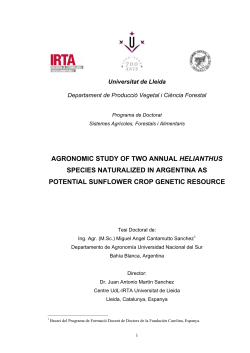 agronomic study of two annual helianthus species naturalized in