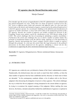 EU agencies - Ghent University Academic Bibliography