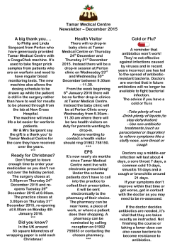 Tamar Medical Centre Newsletter – December 2015 A big thank you