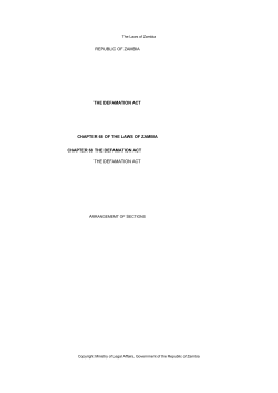 Defamation Act - National Assembly of Zambia