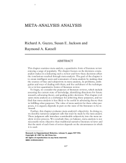 meta-analysis analysis
