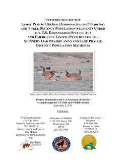 PETITION TO LIST THE Lesser Prairie Chicken