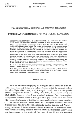 PRIABONIAN FORAMINIFERS OF THE POLISH LOWLANDS The