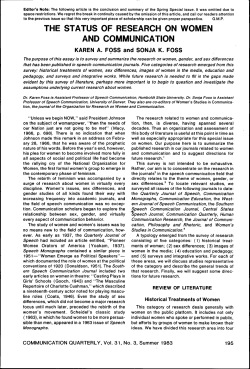 the status of research on women and communication