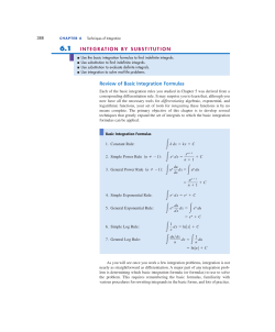6.1 integration by substitution