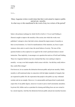 Many Augustan writers would claim that their work