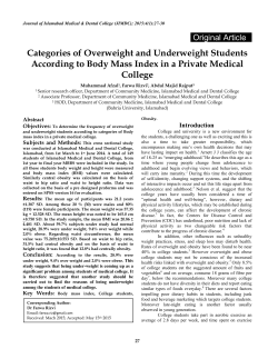Categories of Overweight and Underweight Students