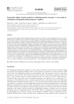 Taxonomic utility of niche models in validating species
