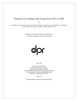 Pesticide Use Analysis and Trends from 1991 to