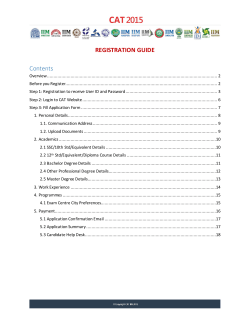 CAT 2015 Registration Guide