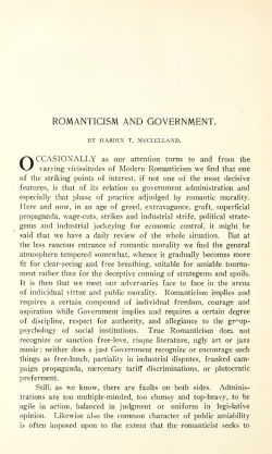 Romanticism and Government.