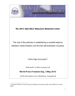 The 2015 John Oliver Manyarara Memorial