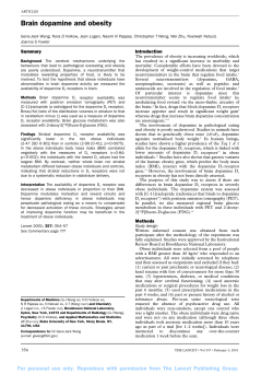 Brain dopamine and obesity