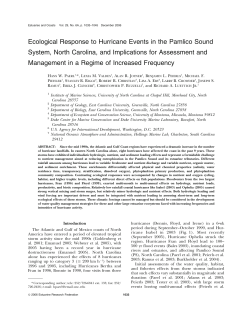 Ecological response to hurricane events in the Pamlico Sound