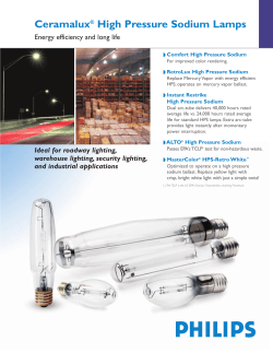 Ceramalux&reg; High Pressure Sodium Lamps