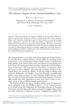The African Origins of the Amistad Rebellion, 1839