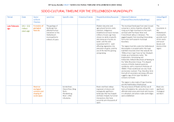 Socio-Cultural Timeline for the Stellenbosch Municipality