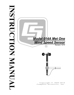 MANUAL Model 014A Met One Wind Speed
