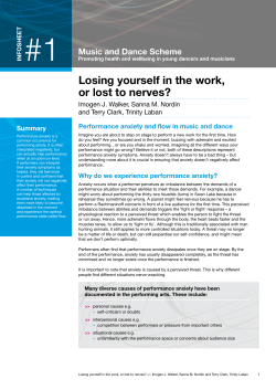 Losing yourself in the work, or lost to nerves?