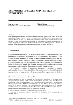 ECONOMIES OF SCALE AND THE SIZE OF EXPORTERS