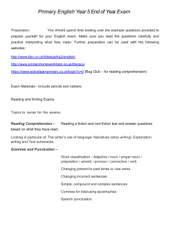 Primary English Year 5 End of Year Exam