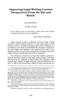 Improving Legal Writing Courses: Perspectives From the
