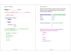 Solution = a ______ mixture In order for a solution to form, ______