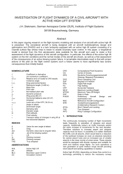 Investigation of Flight Dynamics of a Civil Aircraft with Active