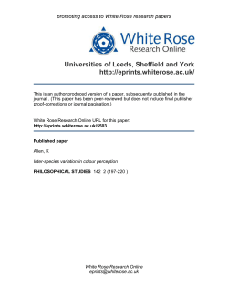 INTER-SPECIES VARIATION IN COLOUR PERCEPTION