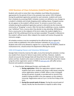 1332 Revision of Class Schedules