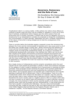 Governors, Democracy and the Rule of Law