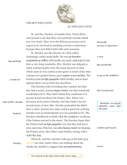 THE BOY WHO LIVED EL NI&Ntilde;O QUE VIVI&Oacute; Sr. and Sra. Dursley, of