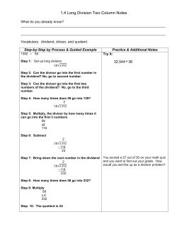 1.2 Long Division Two Column Notes