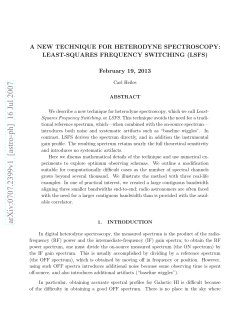 A New Technique for Heterodyne Spectroscopy: Least
