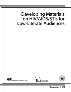 Developing Materials on HIV/AIDS/STIs for Low-Literate