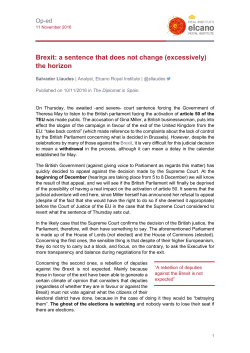 Brexit: a sentence that does not change (excessively) the horizon