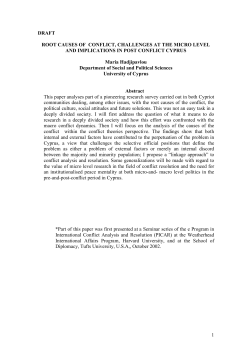 Root Causes Of Conflict, Challenges At The Micro