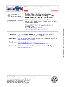 Nalp1b/Nlrp1b Toxin Sensitive Allele of Infection Mediated by a