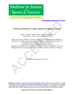 Clotting and Fibrinolytic Changes following Firefighting Activities