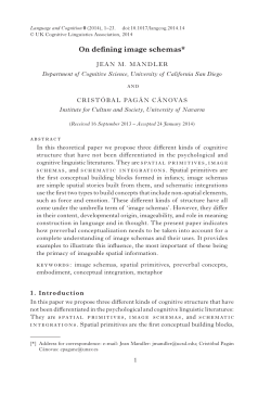On defining image schemas - UCSD Cognitive Science
