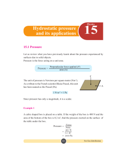 Hydrostatic pressure and its applications - e