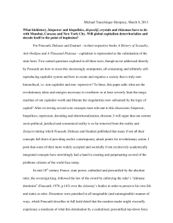 On Deleuze, Guattari and Foucault - Michael Tauschinger