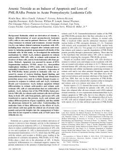 Arsenic Trioxide as an Inducer of Apoptosis and